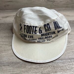 Vintage Painters Hat Foote & Co Brighton Mass Benjamin Moore White Brimmed